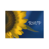 Sunflower on Blue Wedding RSVP Response Card