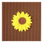 Sunflower on "Faux Textured Paper" Invitation