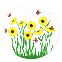 Sunflower Patch and Butterflies