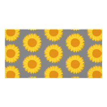 Sunflower Pattern. Yellow and Grey. Picture Card