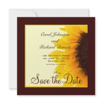 Sunflower Photo Floral Save the Date Cards Invitation