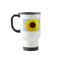 Sunflower Picture Plastic Travel Mug