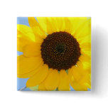 Sunflower Picture Square Pin buttons