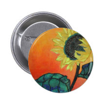 Sunflower Pinback Button