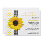 Sunflower Polka Dot Gingham Bridal Shower Invite