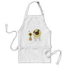 Sunflower Pug Aprons - adorable!
