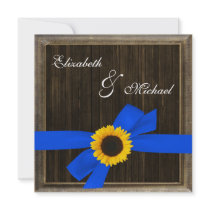Sunflower Ribbon Barn Wood Frame Wedding