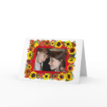 Sunflower Ribbon Photo Greeting Card