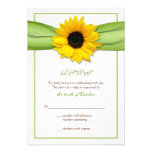 Sunflower Ribbon Wedding Response Card Invites