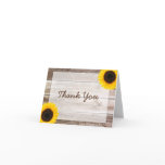 Sunflower Rustic Barn Wood Thank You