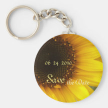 Sunflower Save the Date Keychain