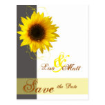 Sunflower  Save, the Date postcards