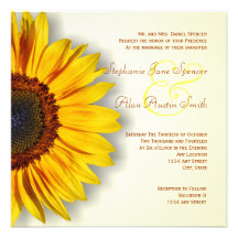 Sunflower Silhouette Wedding Invitation