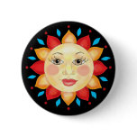 Sunflower Sun Face Button