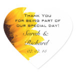 Sunflower Thank You Hearts Wedding Favor Stickers
