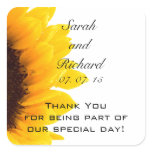 Sunflower Thank You Message Wedding Favor Stickers
