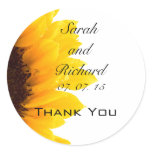 Sunflower Thank You Wedding Favor Stickers