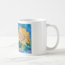 Sunflower Watercolor Art Coffee Mug