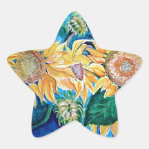 Sunflower Watercolor Art Sticker