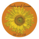 Sunflower Wedding Envelope Seals stickers