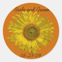 Sunflower Wedding Envelope Seals Sticker