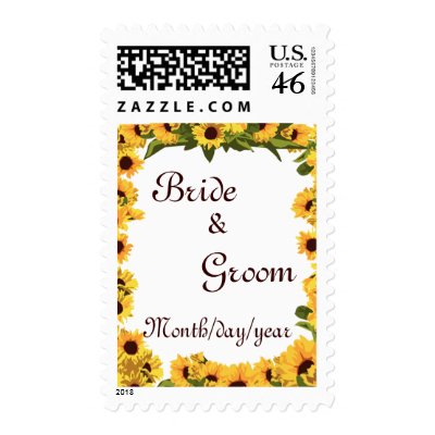 Sunflower Wedding Postage Stamps by SweetRascal
