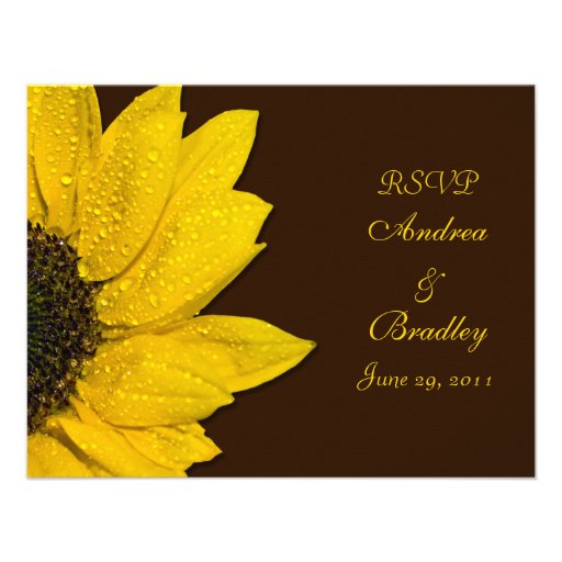 Sunflower Wedding Response Card Invites