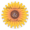 Sunflower Wedding Save The Date Announcement stickers