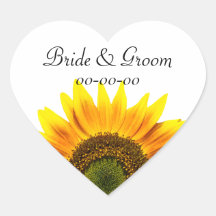 Sunflower wedding save the date stickers