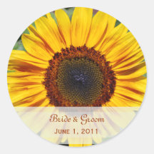 Sunflower Wedding Stickers