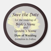 Sunflower With Naturally Curly Hair Save the Date Fridge Magnet