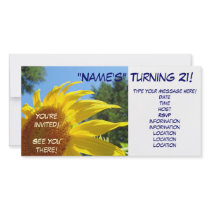 Sunflower You're Invited! invitations Turning 21
