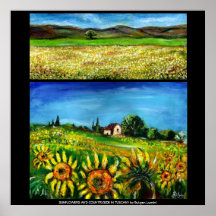 SUNFLOWERS AND COUNRTYSIDE IN TUSCANY COLLECTION 2 POSTERS
