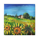 SUNFLOWERS AND COUNTRYSIDE IN TUSCANY magnets
