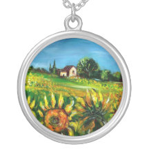 SUNFLOWERS AND COUNTRYSIDE IN TUSCANY NECKLACES