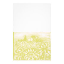 SUNFLOWERS AND COUNTRYSIDE IN TUSCANY PERSONALIZED STATIONERY