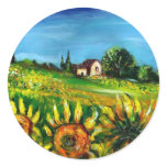 SUNFLOWERS AND COUNTRYSIDE IN TUSCANY stickers