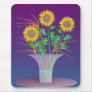 Sunflowers In a Glass Vase Mousepads
