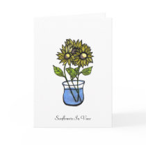 Sunflowers In Vase...Greeting Card...