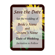 Sunflower's Love Save the Date Magnets