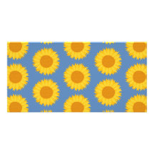 Sunflowers on Blue. Floral Pattern. Personalized Photo Card