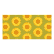 Sunflowers on Khaki Green. Floral Pattern. Photo Greeting Card