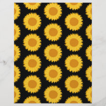 Sunflowers Pattern on Black. Custom Flyer
