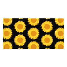 Sunflowers Pattern on Black. Photo Card