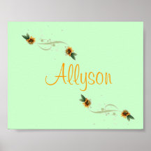 Sunflowers Personalised Small Poster