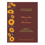 Sunflowers Save the Date Wedding Announcement 3 Postcard