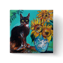 SUNFLOWERS WITH CAT PINS