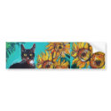 SUNFLOWERS WITH CAT -detail bumper stickers