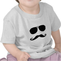 sunglasses and 'stache tshirt