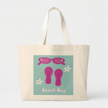 Sunglasses, Flip Flops & Flowers Beach Bag